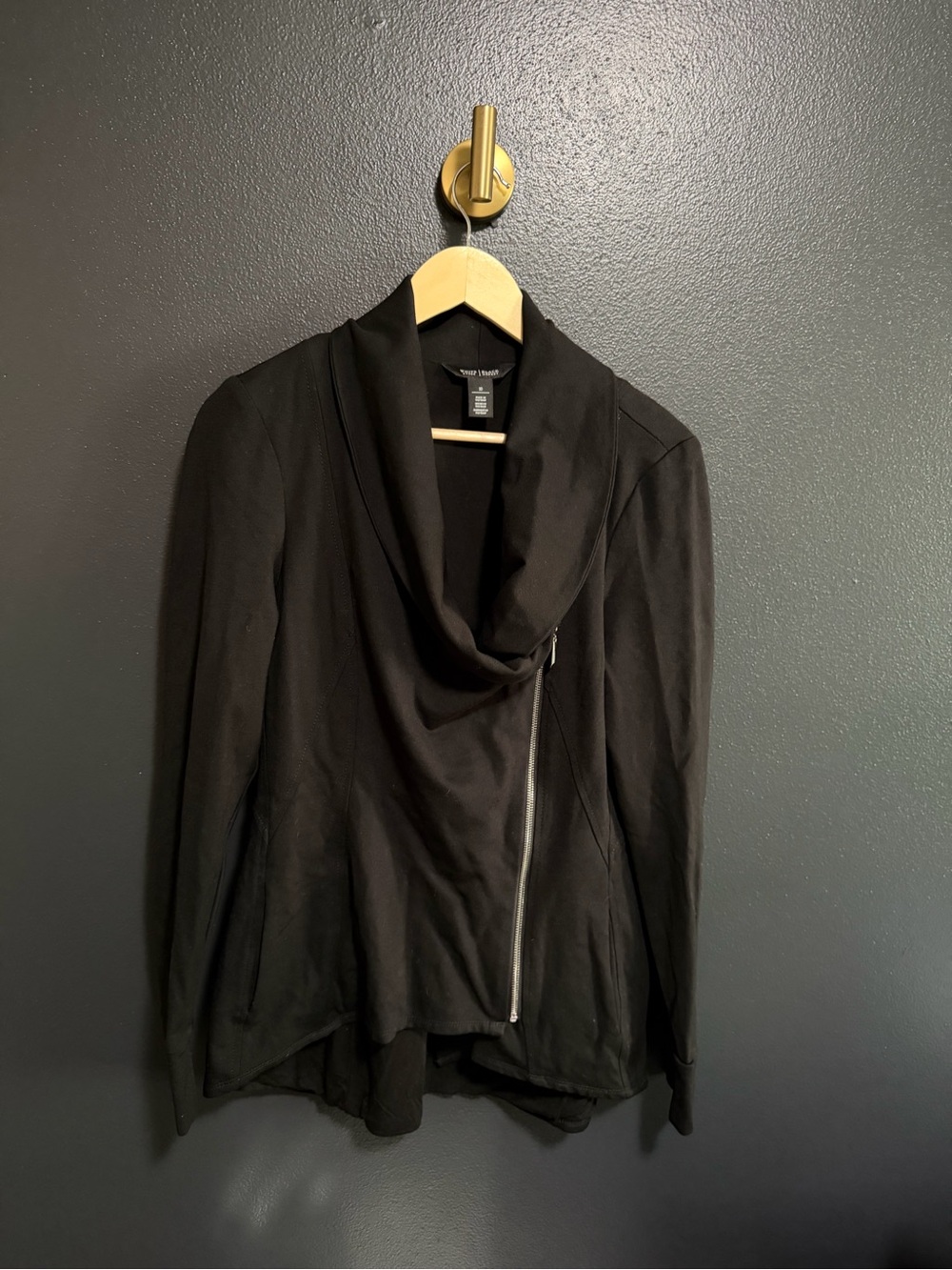 White House Black Market Asymmetrical Zip Cowl Neck Jacket size 10